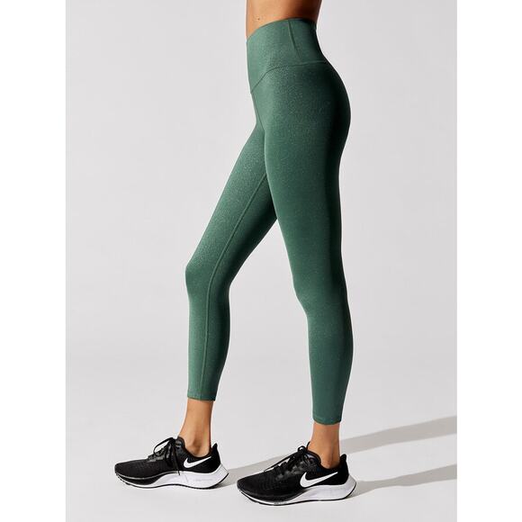 Carbon38 Shine Powder 7/8 Leggings Evergreen Size XS High Waisted Shimmer Gym - Picture 3 of 16